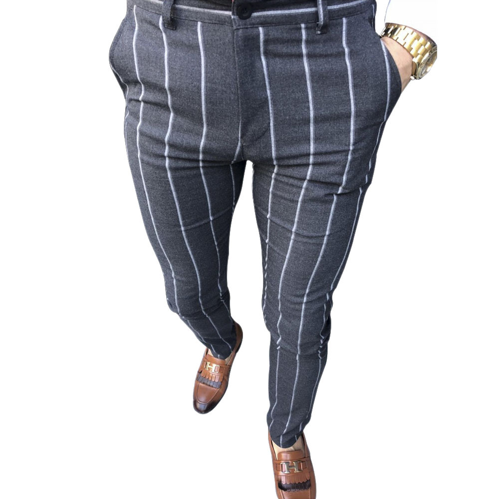 Marke männer Gestreiften Hosen Business Casual Anzug Hosen Mit Taschen Ehemann Streetwear Fashion Herren Designer Kleidung_voghion.com