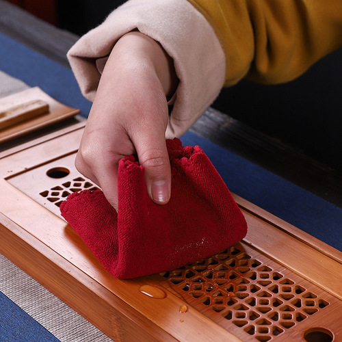 Factory wholesale tea towel tea clip three-piece set cotton thickened absorbent rag household kung fu tea set tea tray tea ceremony