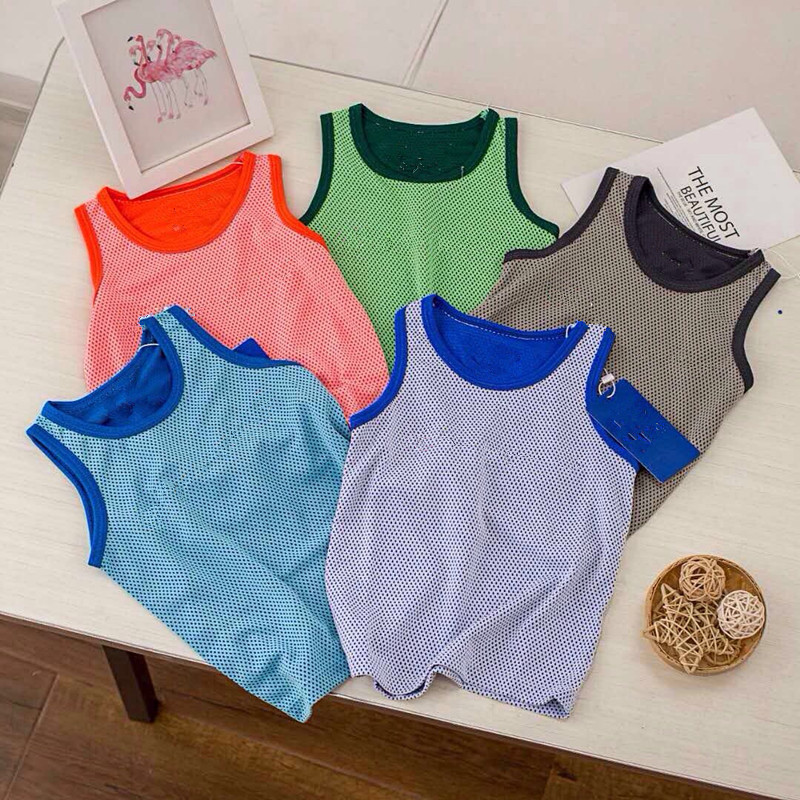 BA0524 包邮19夏季新款儿童舒适百搭休闲网眼运动背心 一件代发|ru