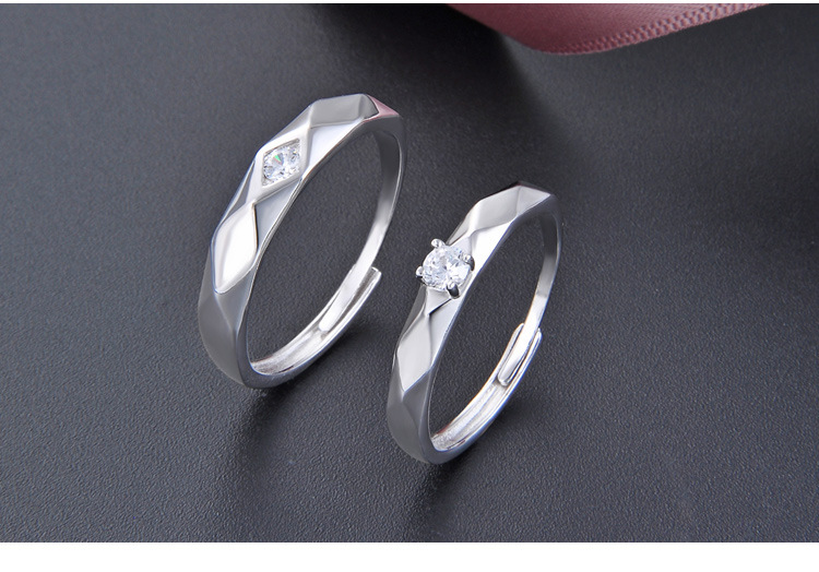 Mode Offener Ring Diamant S925 Silber Zirkon Ring display picture 4