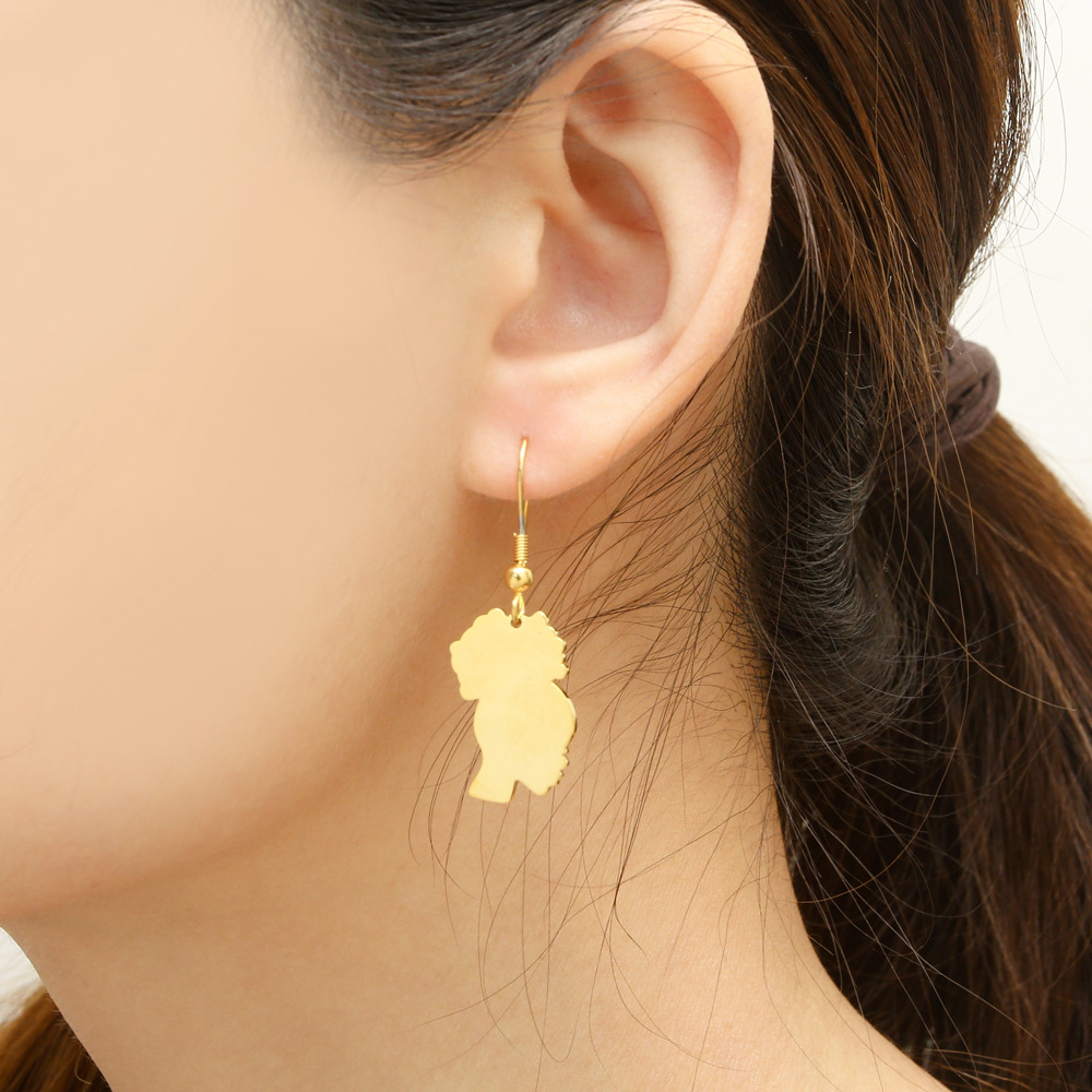 Fashion Portrait Plating 304 Stainless Steel No Inlaid 18K Gold Plated Earrings display picture 8