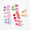 Children's earrings, cartoon acrylic ear clips, 7 pair, no pierced ears