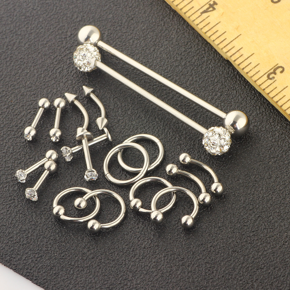 Pointed titanium steel lip stud product view