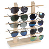 Glasses, wooden stand, sunglasses solar-powered
