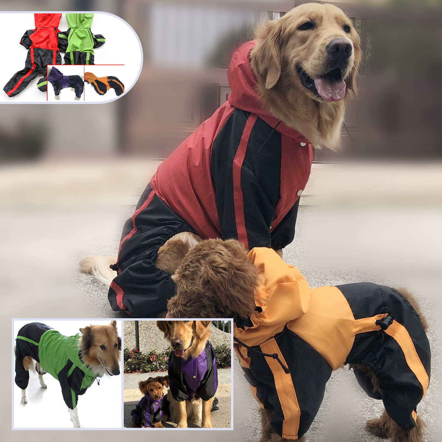 Manufactor wholesale Pet clothing Raincoat Pets Raincoat Big Dog Cap Raincoat Dog raincoat