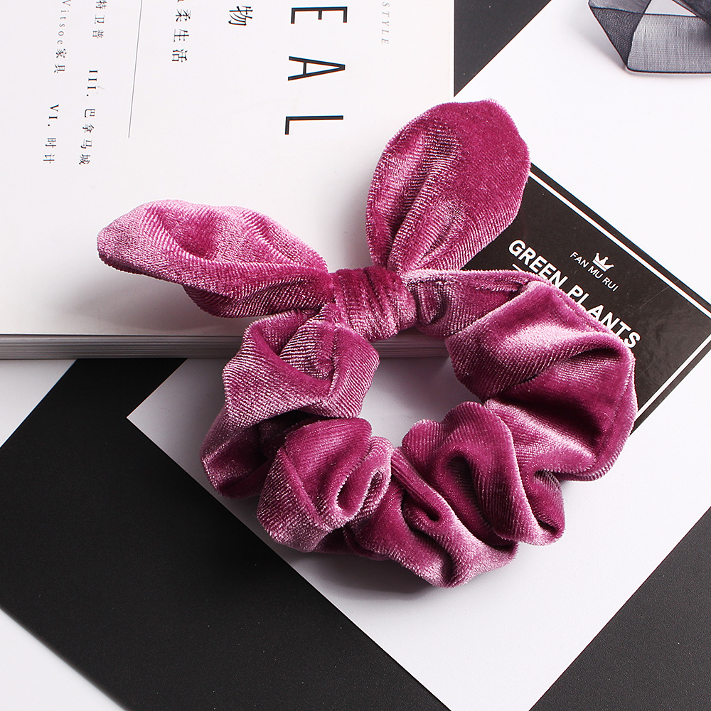 New Korean Retro Velvet Rabbit Ears Cheap Scrunchies Wholesale display picture 40