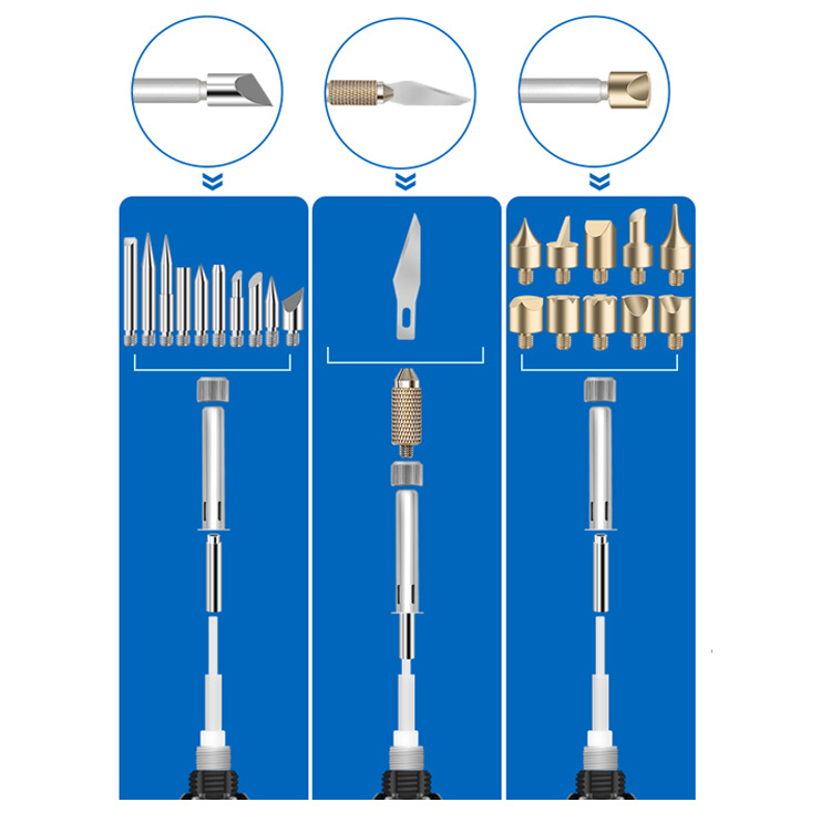 数显内热调温110V电烙铁 56件套雕刻烙画笔套装 焊接烙画电焊笔详情9
