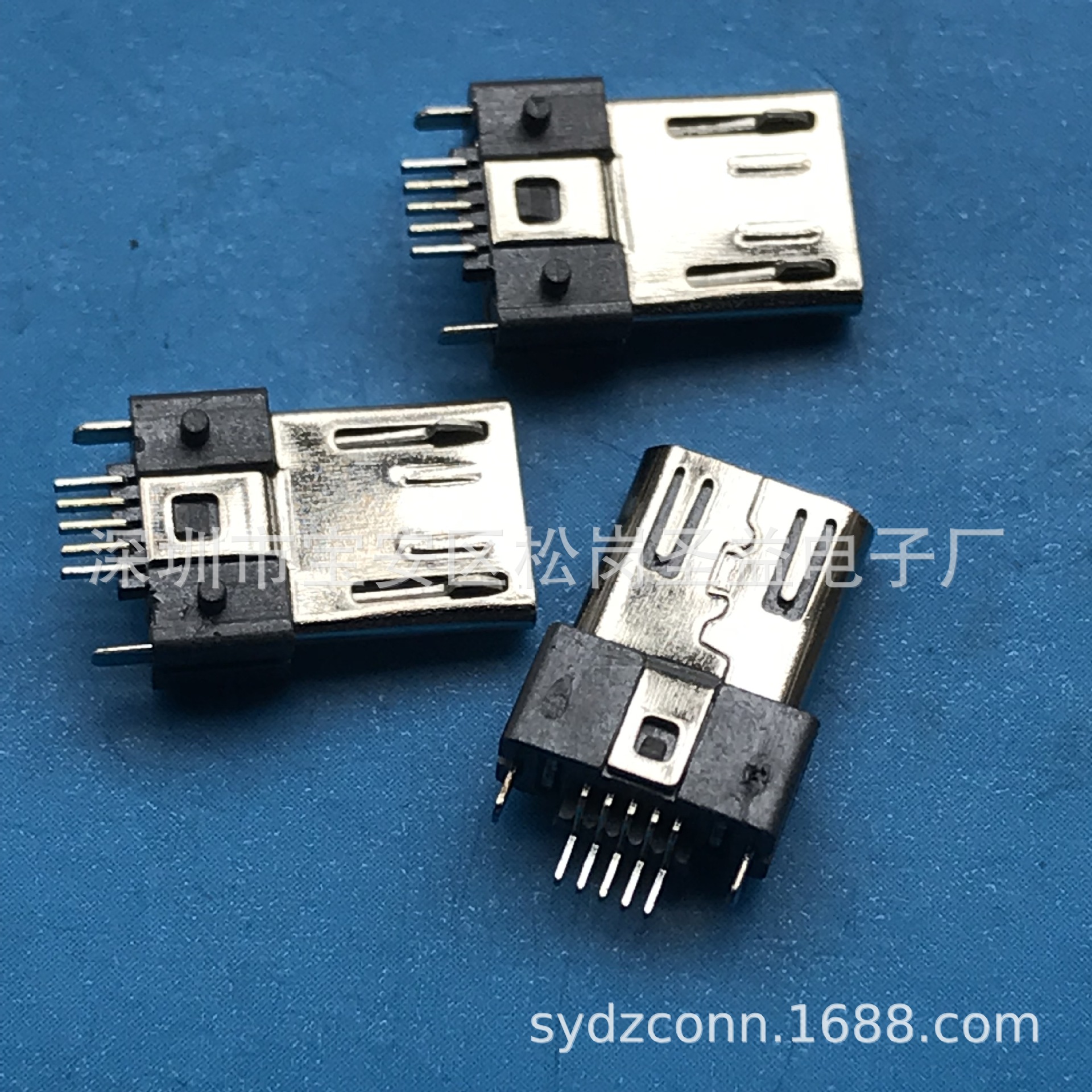 贴片/MICRO公头 micro 5P贴板公头全贴有柱SMT带弹片 MK-B型