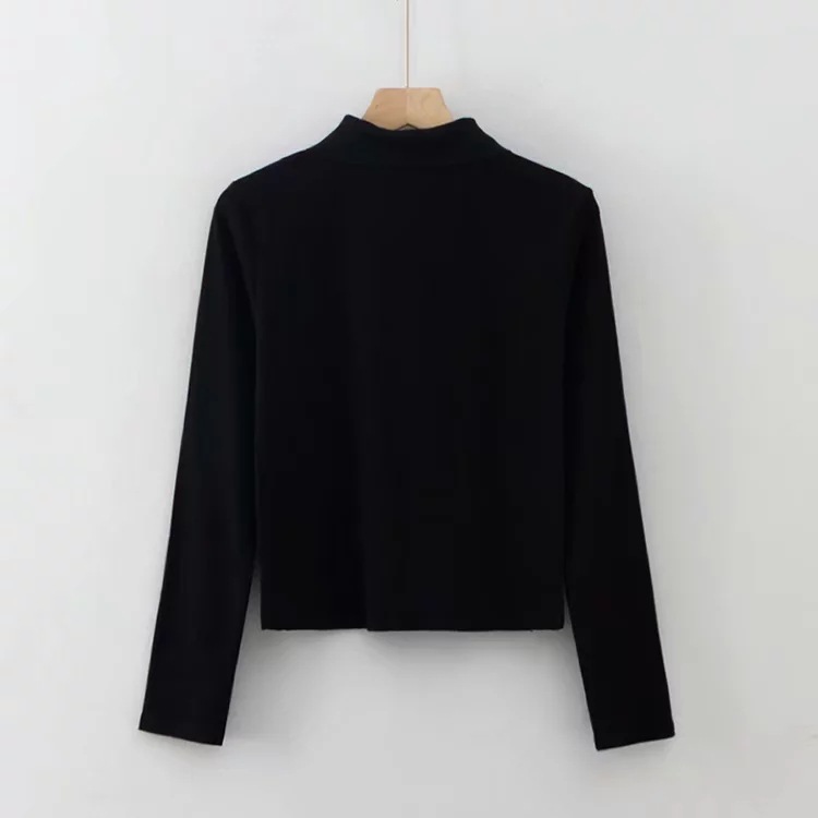 lapel single-breasted long-sleeved tops  NSHS50609