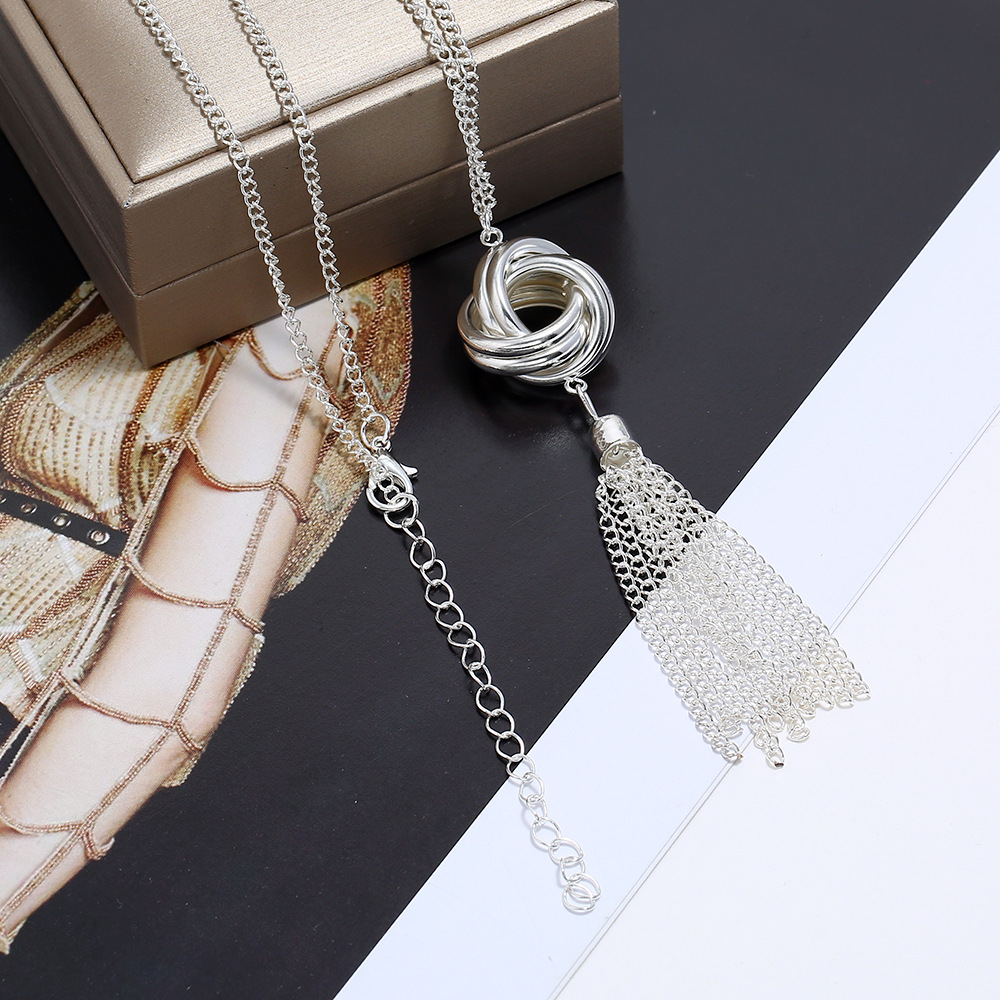 fashion metal geometric Y-shaped pendant long necklace