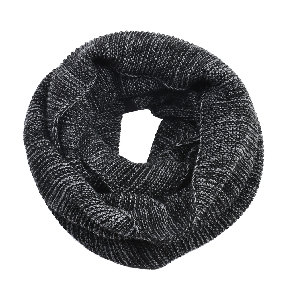 Unisex Men's knitted double layer bib warm variable neck set men's wool unlimited scarf_voghion.com