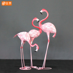 百界花園仿真動物鐵藝園林 火烈鳥婚慶道具擺件攝影派對櫥窗擺件