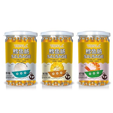 童乐 鳕鱼肠罐装160g 鳕鱼 鲜虾 玉米 婴幼儿宝宝零食肉肠|ru