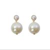 Silver needle, universal earrings from pearl, silver 925 sample, internet celebrity, simple and elegant design