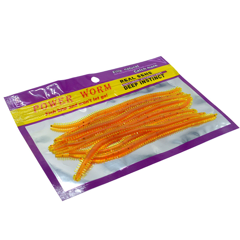 Al por mayor cebo de lombriz embolsado cebo de imitación cebo falso cebo agua de mar Luya pesca engranaje imitación gusano cebo pesca