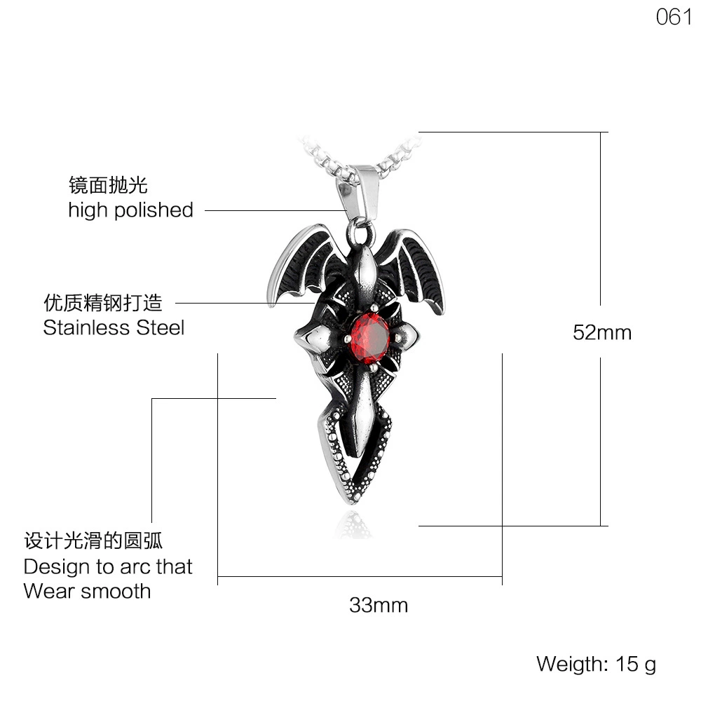 Модный рубиновый подвес из нержавеющей стали, AliExpress