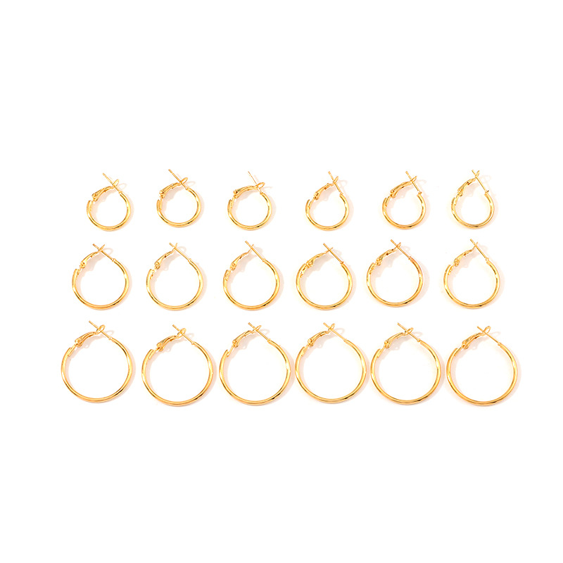 Circle Metal 9 Pairs Earrings Set display picture 2