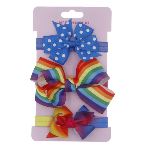 New children's hair accessories bow headband three-piece set baby headwear headband card set factory direct sale