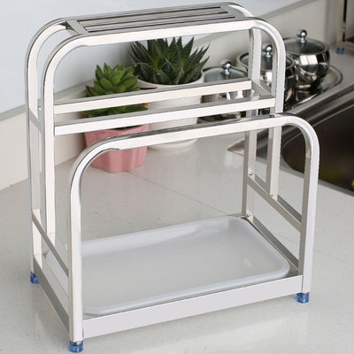 小号简约插刀架砧板架菜刀架放刀和砧板架一体简易不锈钢粘板刀架