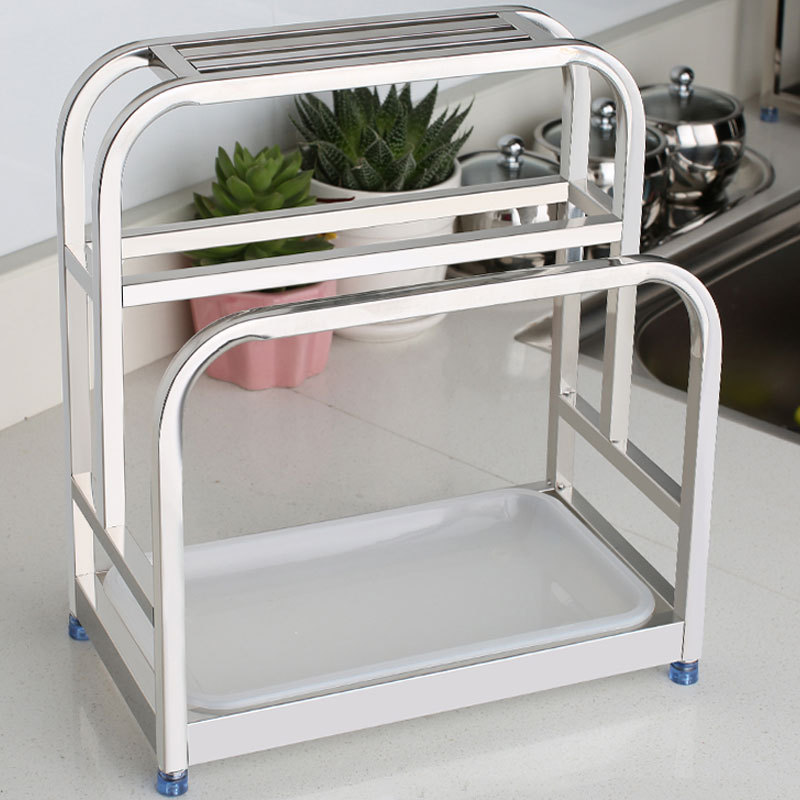 小号简约插刀架砧板架菜刀架放刀和砧板架一体简易不锈钢粘板刀架