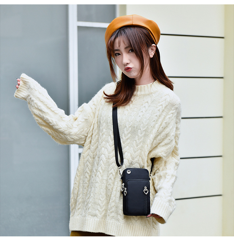112g Weight Polyester Lining Material Zipper Closure Type Single Shoulder Strap Strap Type Phone Wallet Bags Type Daily Occasion Oxford Cloth Material Solid Color Pattern All Seasons Season Unisex Gender Fashion Style Square Shape Unisex All Seasons Oxford Cloth Fashion Phone Wallet 1