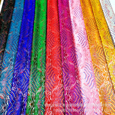 厂家直销高密水浪花织锦缎丝绸面料红木家具坐垫布料仿古唐装面料|ru