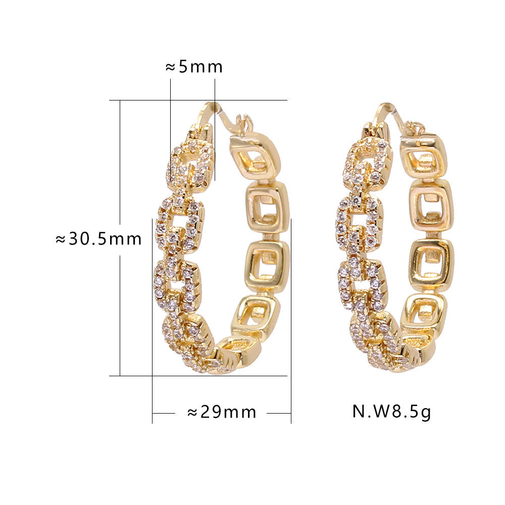 fashion hollow geometric goldplated zircon earringspicture1