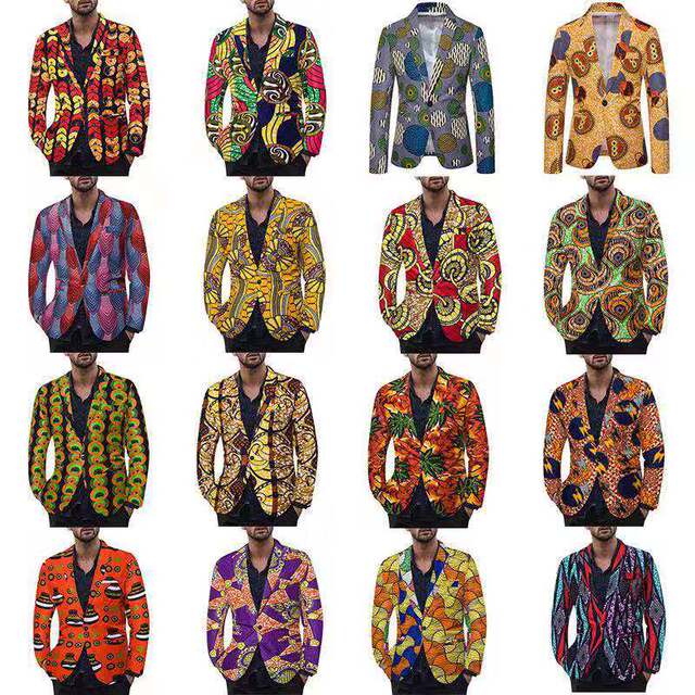 Fashionable men’s leisure multicolor printing suit