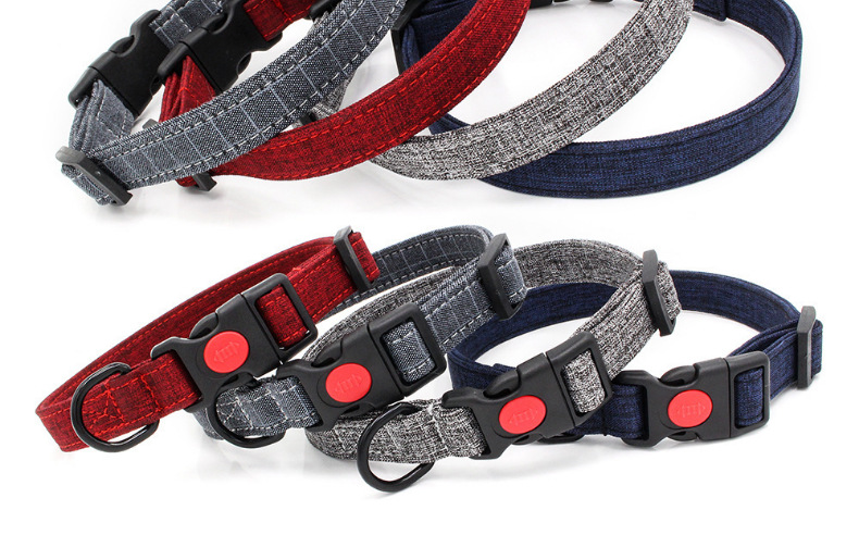 Fashion Canvas Color Block Pet Collar 1 Set display picture 4