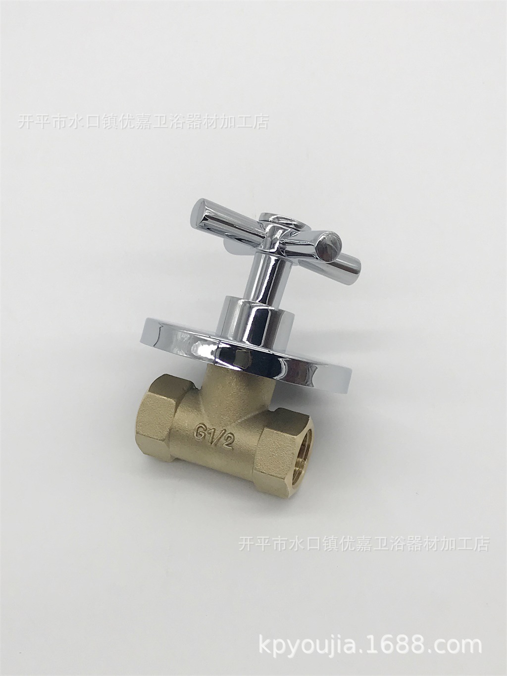 Kaiping Youjia bathroom 1/2 angle valve concealed four-point angle valve cross flower hand wheel water valve quick opening water valve 7083