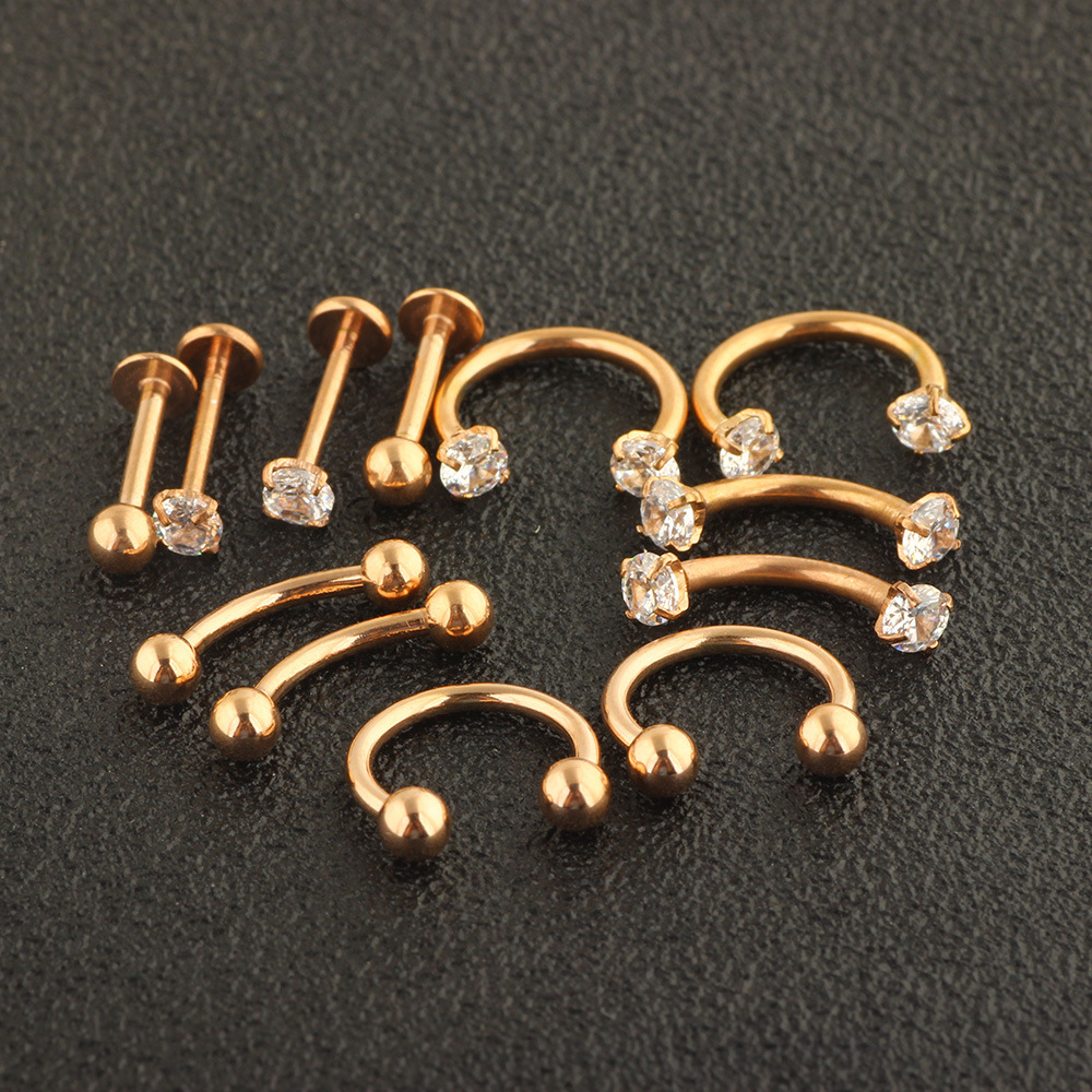 Labret piercing jewelry detail image