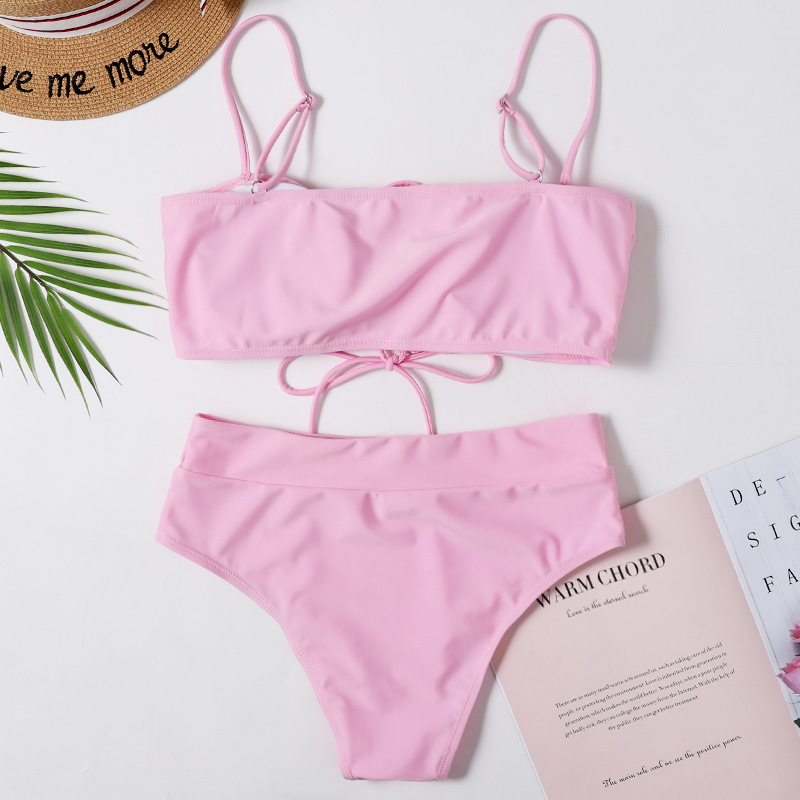 split high waist tie bikini wholesale NSHL447