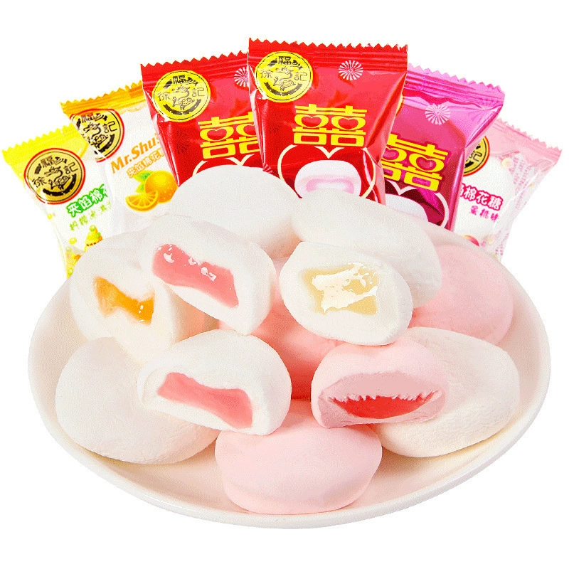 Xu Fu Ji Циклогический зефир приятный сахар bulk 500g маленькие закуски красная гидра конфета bulk гибрид и оптовая торговля