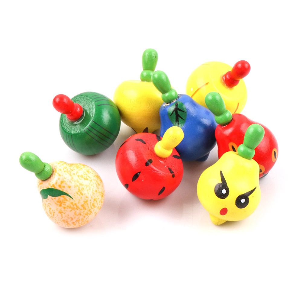 Gyro pequeño 5 Pack manual giratorio Gyro kindergarten enseñanza gadget tradicional de madera