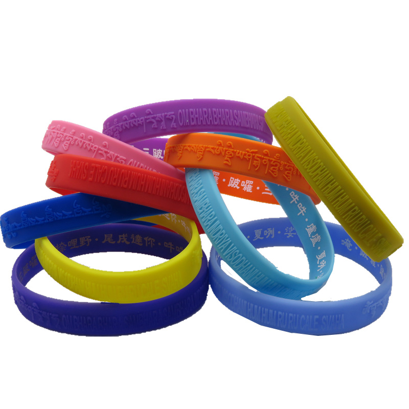 定做女大随求硅胶手环佛教咒语手环 wristband定制手圈带子地摊源|ru