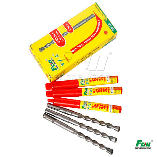 Fang Dawang round handle impact drill bit with two pits and two slots for concrete extended through the wall alloy electric hammer drill bit