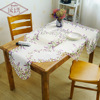 Langxiu pastoral satin embroidered white table cloth cloth cloth lavender long embroidered hollow hot hole table flag