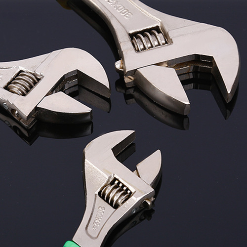 Self-produced and self-produced set handle wrench adjustable wrench 8 inches 10 inches 12 inches live mouth adjustable wrench two-color rubber set wrench