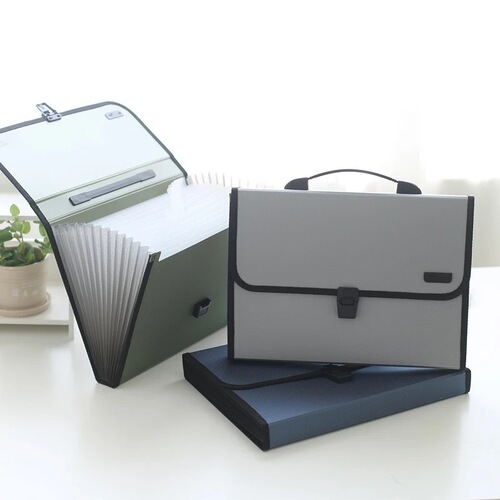 Deli 5556 organ bag 13 grid A4 folder student test paper business document affairs bag conference bag