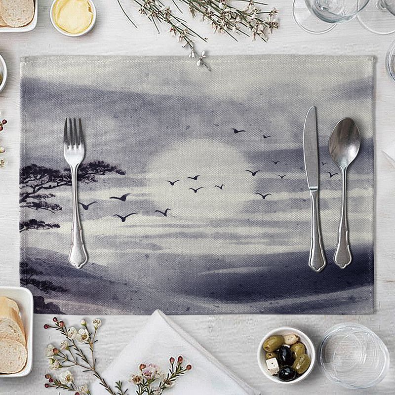 Landscape Painting Cushion European Table Cushion Kitchen Products West Food Cushion Cushion LOGO