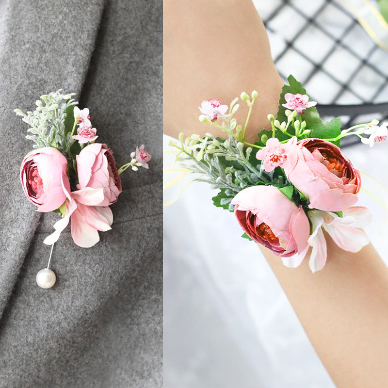韩式新娘伴娘结婚手腕花花苞新郎伴郎胸花礼品包装服饰鞋帽花饰