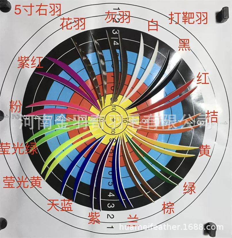 Мишень-перья оптом от производителя, 15 цветов в наличии, настоящие перья, перья индейки и стрел.