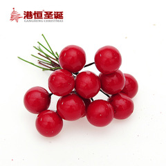 Christmas berry red small fruit simulation gold and silver red round ball fruit peony fruit Christmas decoration accessories stem