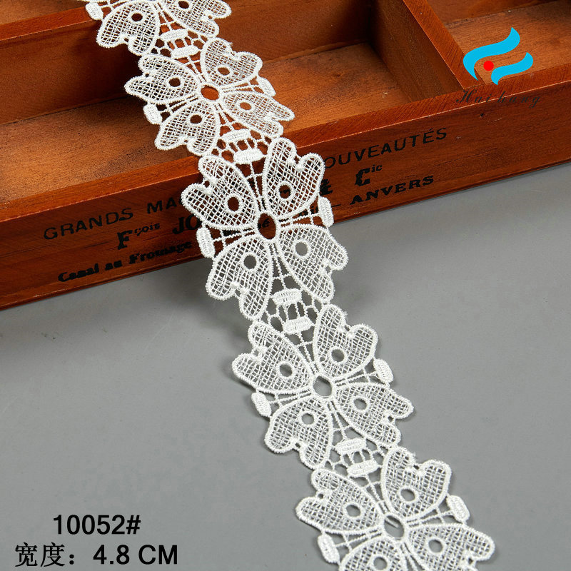 精品5CM涤光镂空水溶条码服装辅料蕾丝立体电脑绣花 童装礼服蕾丝