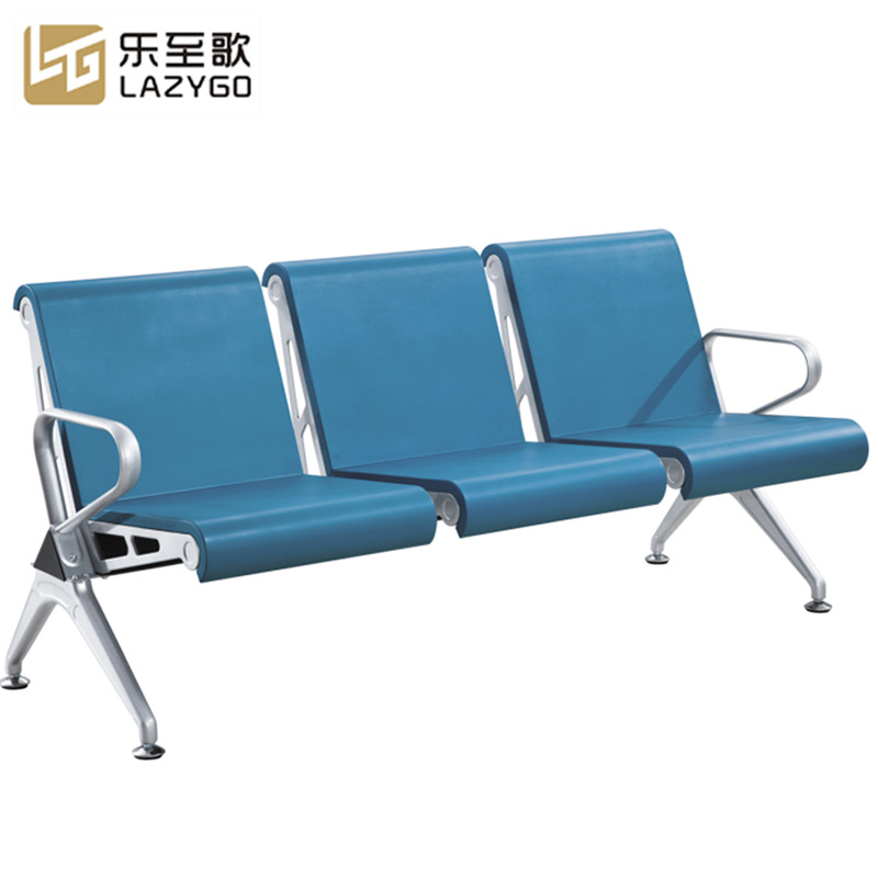 厂家直销PU自结皮机场椅火车站医院等候排椅不锈钢公共座椅连排椅
