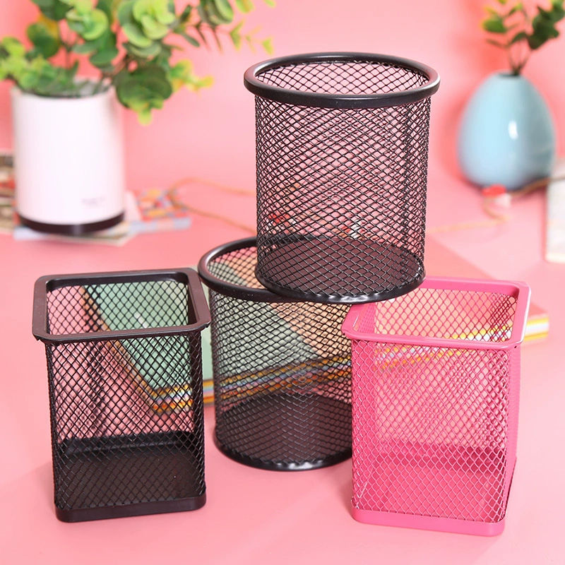 Канцелярские товары оптом черный металлический держатель для ручек мультфильм творческий Южная Корея сетка круглый держатель для ручек культурные канцелярские товары