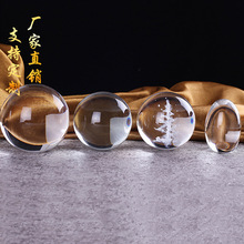 K9水晶3D内雕球摆件制作 水晶光球足球礼品批发内雕星系 玻璃光球