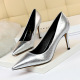 272-1 Euro-American fashion simple slim-heeled women's shoes retro high-heeled shoes shallow pointed sexy nightclub slim single shoes