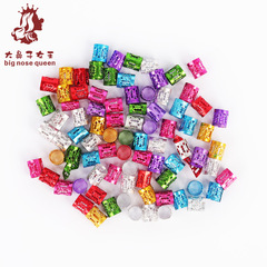 廠家供應髒辮鋁環鏤空壓花花管 髮飾假髮飾品發環髒辮環扣 接發環