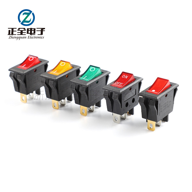 KCD3-B型-V船型开关3脚2档全铜带灯大电流电锅 家电翘板开关